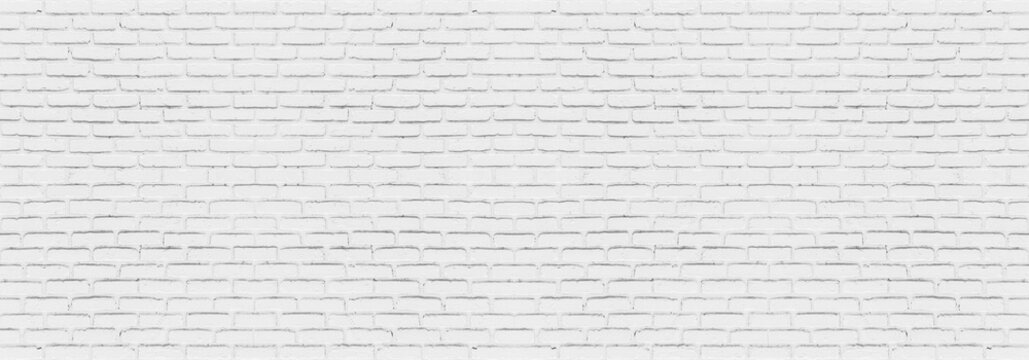 Fototapeta Abstract white brick wall texture for your design background or wallpaper. Panorama picture.