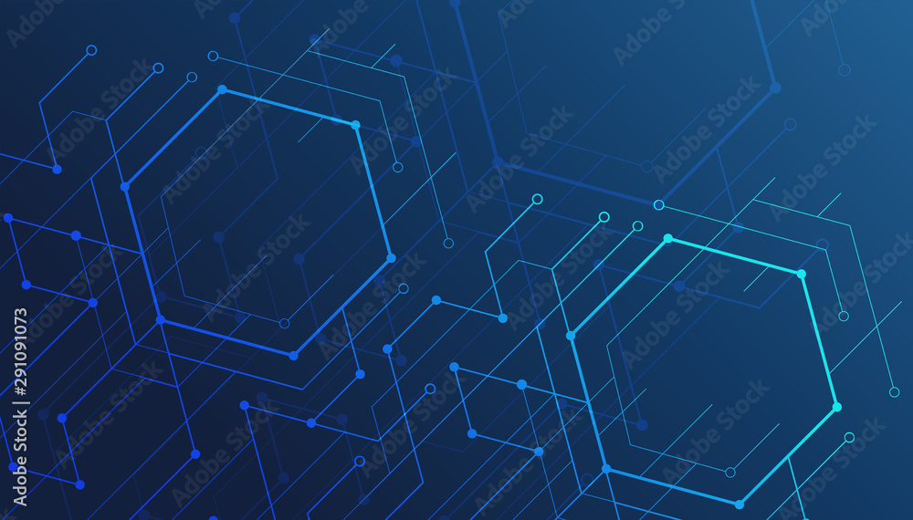 Poster abstract lines and dots connect background. technology connection digital data and big data concept.