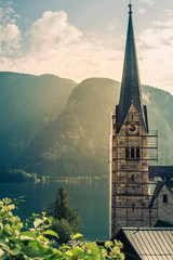 Sunlight on the church tower
