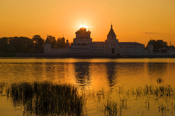 Fototapeta premium Ipatievsky Monastery against the background of the September sunset. Kostroma, Golden Ring of Russia