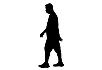 Silhouette running sport.This is men run exercise for Health At area Stadium Outdoors on white background with clipping path.
