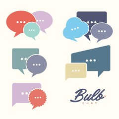 Obraz premium Set of blank text speech template vector bubble chat