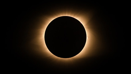 Close up of a full sun eclipse- USA