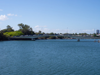 Traffic On A Bridge Over The Nerang River