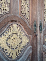 Old wooden door, brown, art pattern