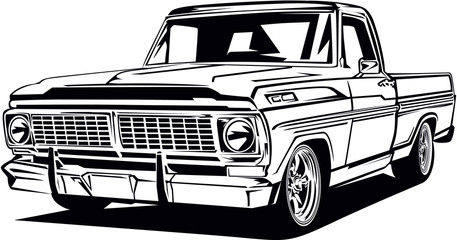 Classic vector retro vintage custom car design © BARTOSZ