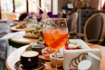 Spritz and various Italian food