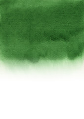 Abstract greenery gradient background watercolor hand painting.