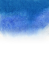 Abstract navy blue gradient background watercolor hand painting. 