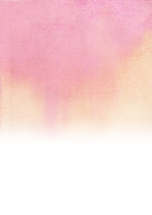 Abstract romantic pink gradient background watercolor hand painting.