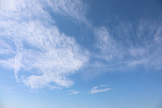 simple background of blue sky and white clouds