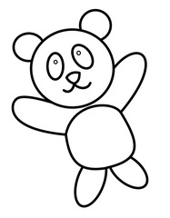 パンダのぬいぐるみ(線画)