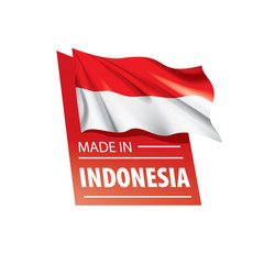 Indonesia flag, vector illustration on a white background