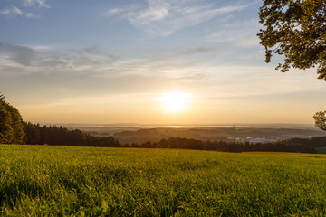 Obraz premium sunset over Lake Chiemsee, Bavaria in summer