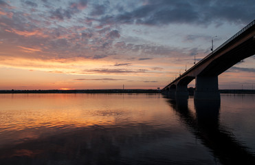 Fototapeta na wymiar Municipal bridge in Perm