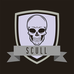 Logo Military Award Badge Skull Illustration.