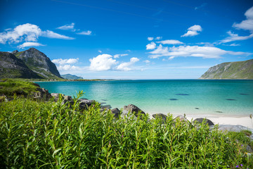 Fototapeta na wymiar Beautiful landscape in Lofoten Islands, Norway 