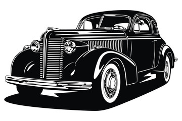 Classic vector retro vintage custom car design