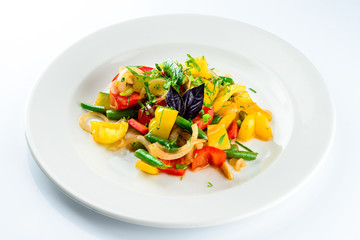 Mixed vegetables on a plate