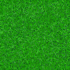 Green grass seamless pattern. Background lawn nature. Abstract endless golf field texture. Symbol summer plant, eco natural, growth. Meadow design card, wallpaper wrapping, textile Vector Illustration