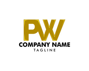 Initial Letter PW Logo Template Design
