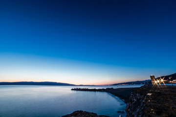Late evening in the bay of Senj, Croatia
