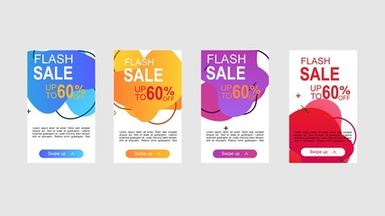 Dynamic modern fluid mobile for flash sale banners. Sale banner template design.vector illustration