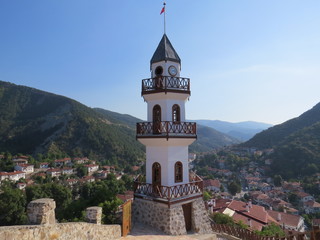 Fototapeta na wymiar A view of Goynuk, Bolu, Turkey. Goynuk is a small town famous for its preserved Ottoman Empire era wooden houses and other historical buildings. Additionally Goynuk holds cittaslow designation.