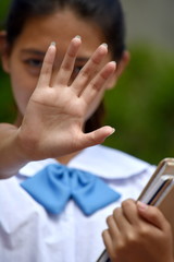 Student Teenager School Girl And Fear With School Books