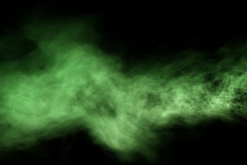 Cute heavy space flat smoke line isolated on black - 3D illustration of smoke
