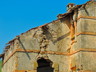House destroyed by the earthquake
