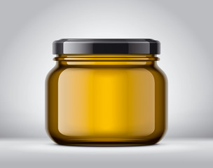 Glass Jar Mockup on Background. 
