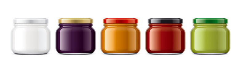 Set of Glass Jar Mockup. 