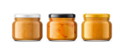 Set of Glass Jar with Jam 
