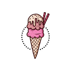 ce cream balls in the waffle cone