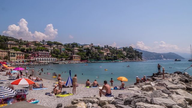 Aerial View of Genoa Skyline, Italy, Lantern Landmark, Liguria, Old Town cityscape hyperlapse