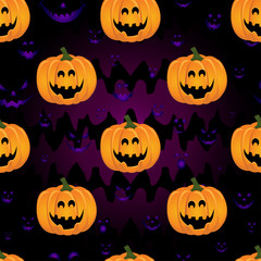 Abstract seamless pumpkin pattern for girls,boy, kids, halloween, clothes. Creative vector halloween pattern with pumpkin scary face, smile. Funny pumpkin pattern for textile and fabric. Fashion style