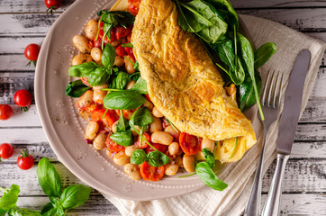 Bio healthy egg omelette