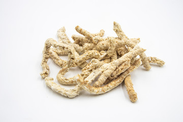  Vietnam stick pop rice in white background