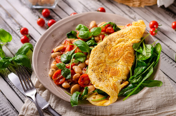 Bio healthy egg omelette