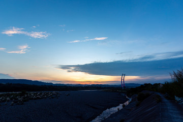Suspension bridge in Taiwan Sun rise