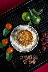 traditional chinese mooncakes festive sweet food closeup