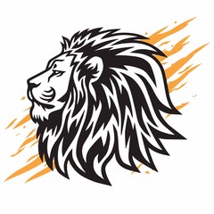 Obraz premium Wild Lion Head Logo Vector Icon Design with Claw Scratch Background