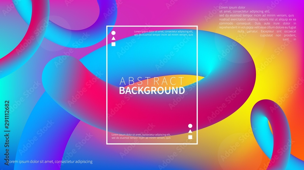 Poster Abstract fluid gradient background with modern geometric dynamic motion style. Trendy liquid background for web and print design.