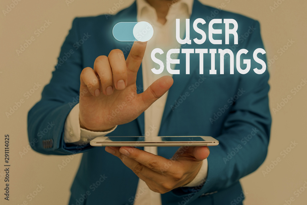Poster word writing text user settings. business photo showcasing configuration of appearance operating sys