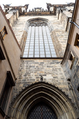 Inner facade of the Tyn Church on the square of the old city of Prague, Czech Republic.