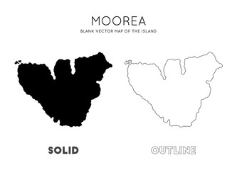 Moorea map. Blank vector map of the Island. Borders of Moorea for your infographic. Vector illustration. - obrazy, fototapety, plakaty