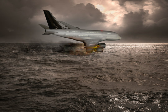 Passagierflugzeug stürzt in das Meer
