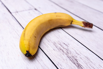 banana on a white wooden background