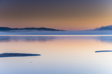 Misty Morning Sunrise Waterscape